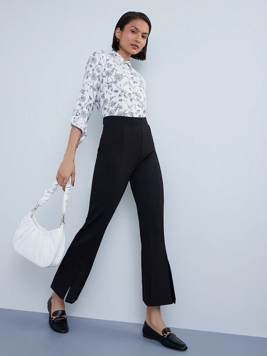 COMFORTABLE BELLY PANT WITH FRONT SLIT